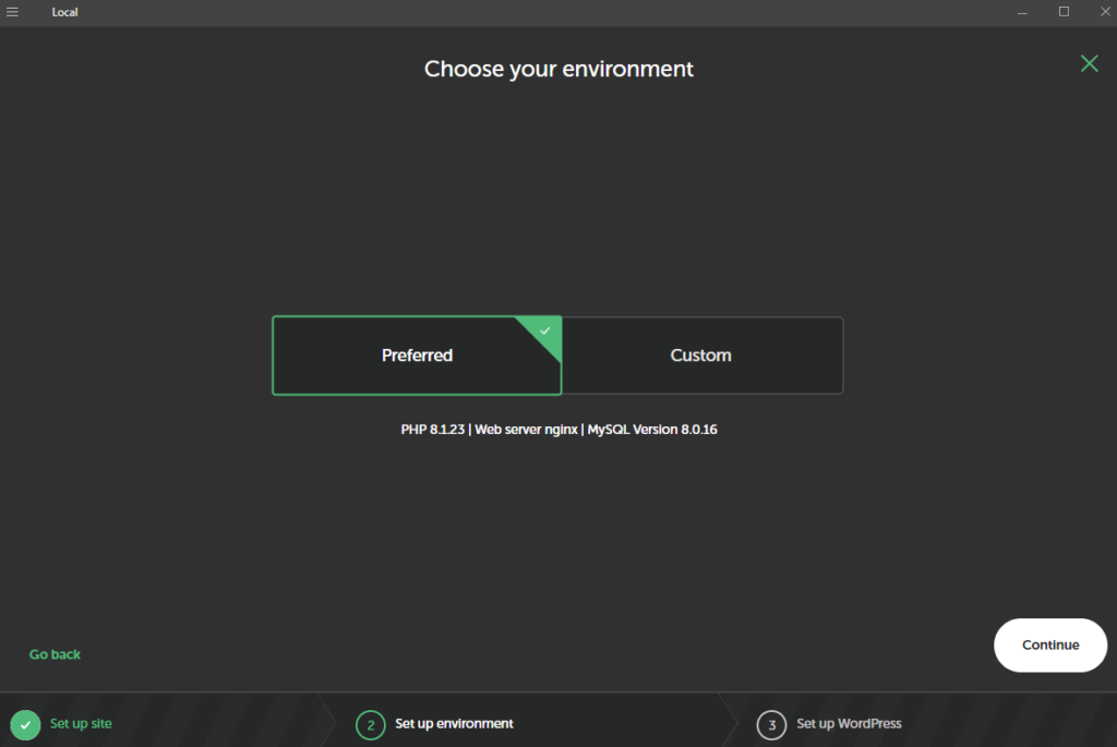 Configuration de Local