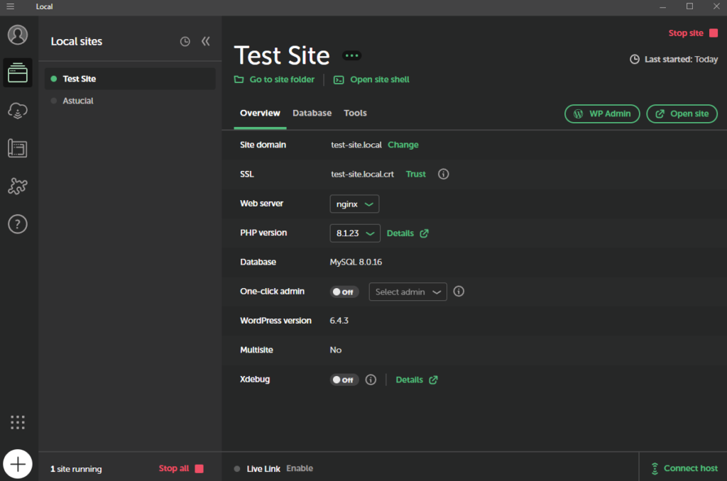 Interface de Local