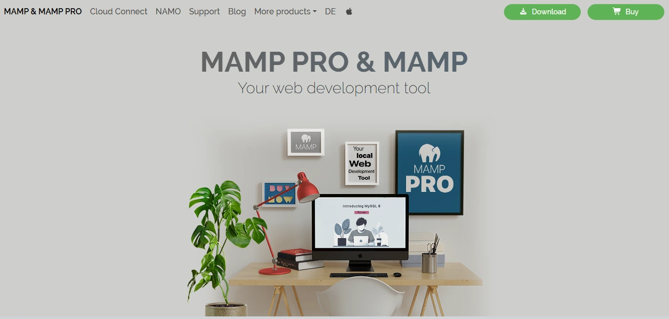 Interface du logiciel MAMP servant à installer WordPress en local sur Mac ou Windows