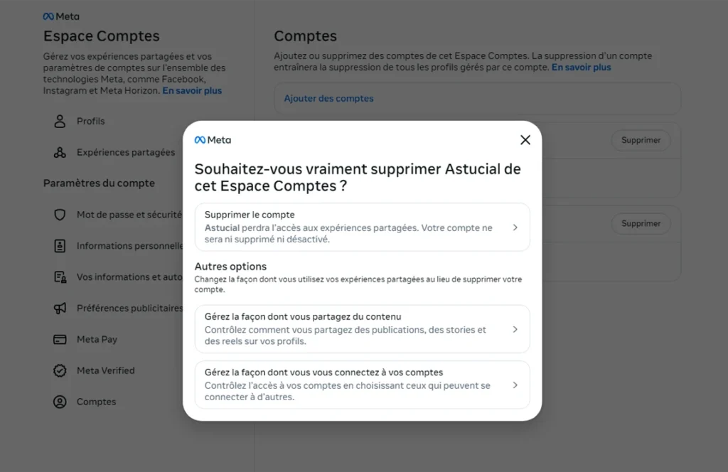 Suppression compte Facebook miniature