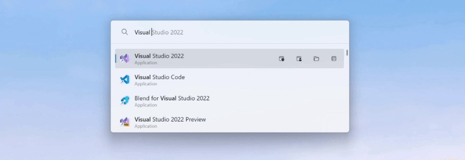 Fenêtre de PowerToys Run affichant les résultats d’une recherche rapide d’application sur Windows