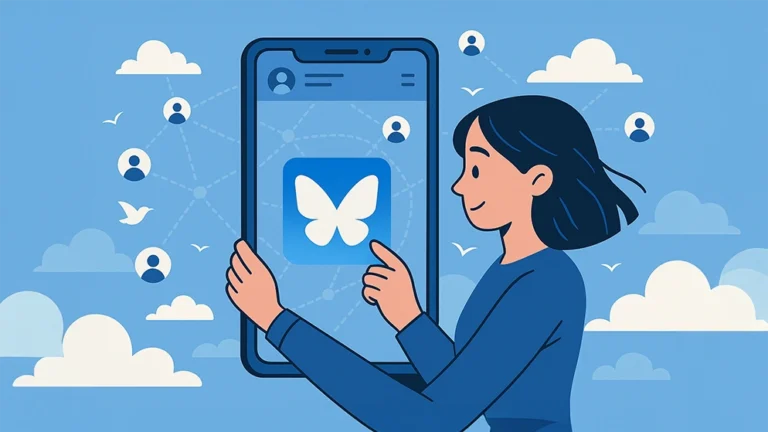 Illustration de Bluesky, le réseau social décentralisé inspiré de Twitter