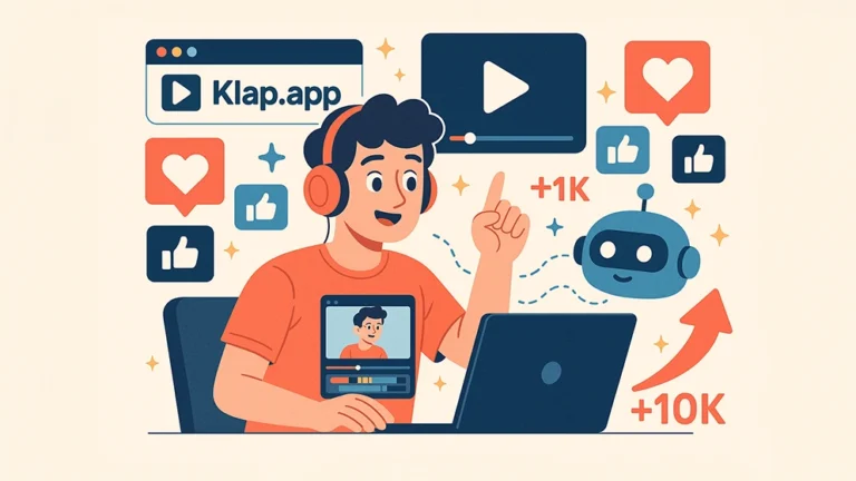 Interface de Klap.app montrant comment transformer une vidéo en short automatiquement grâce à l'IA