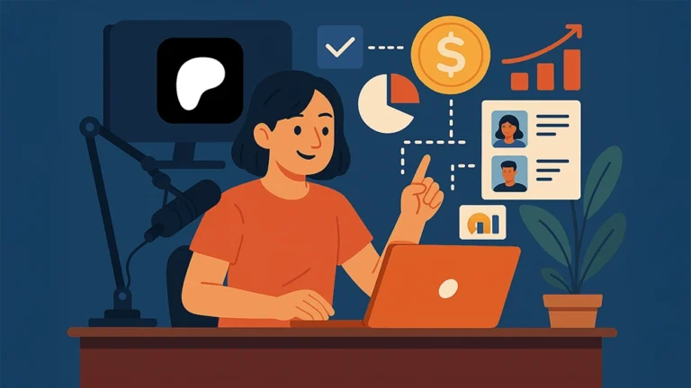 Créatrice de contenu utilisant Patreon sur ordinateur