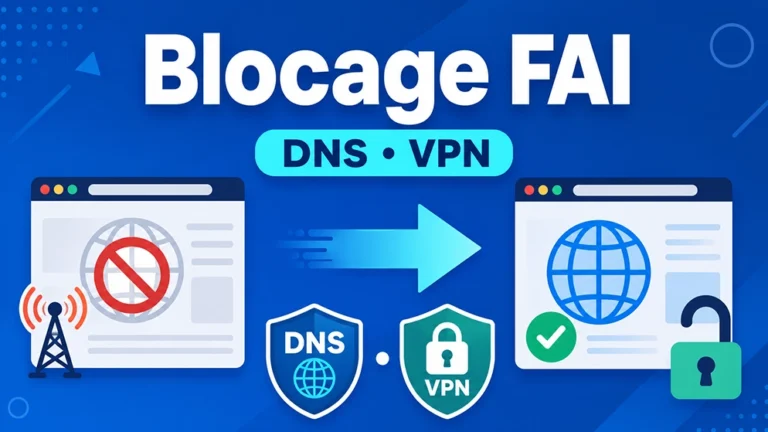 Blocage FAI contourné avec DNS et VPN pour accéder à un site web