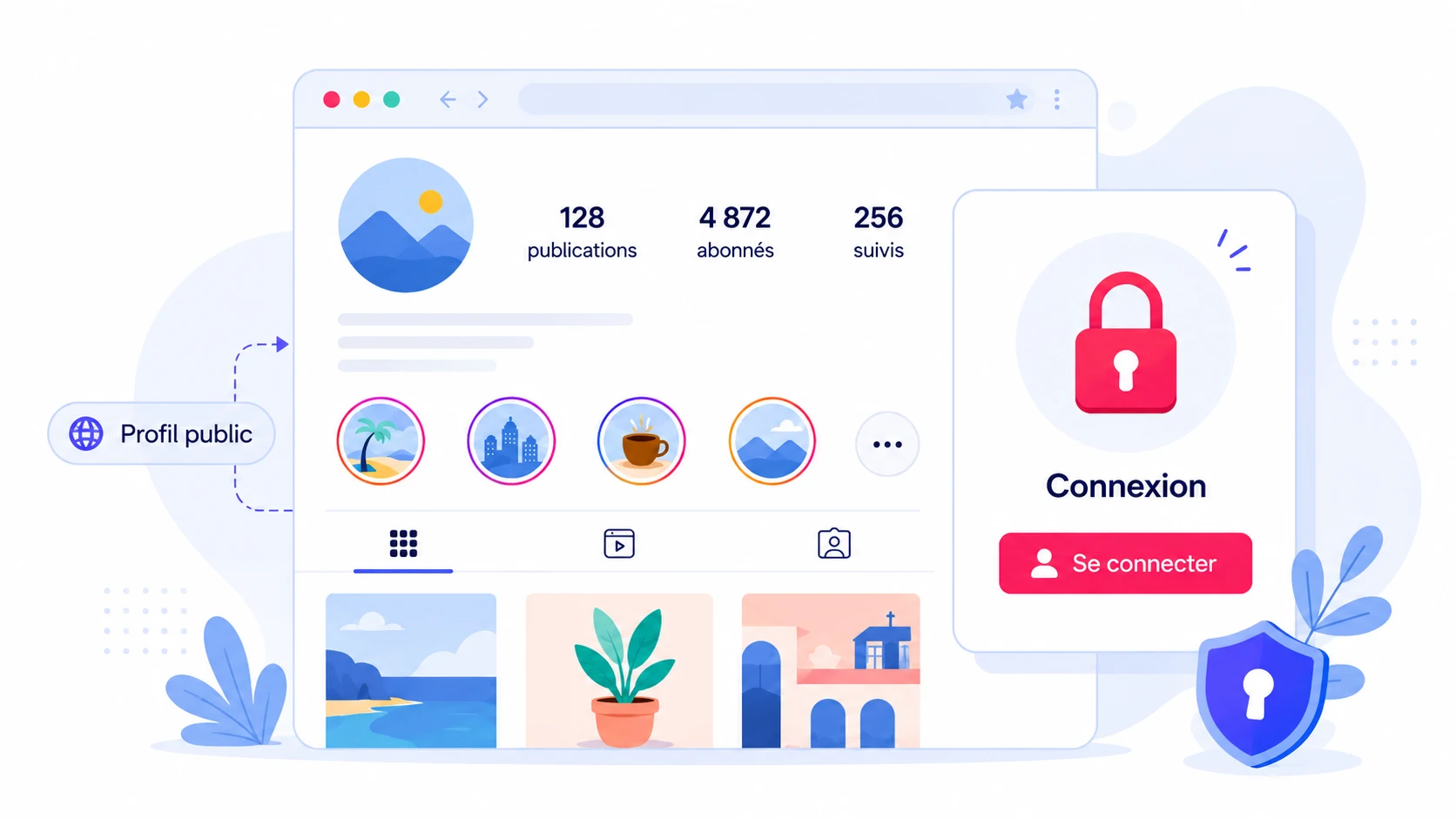 Consultation d'un profil Instagram public sans compte depuis un navigateur