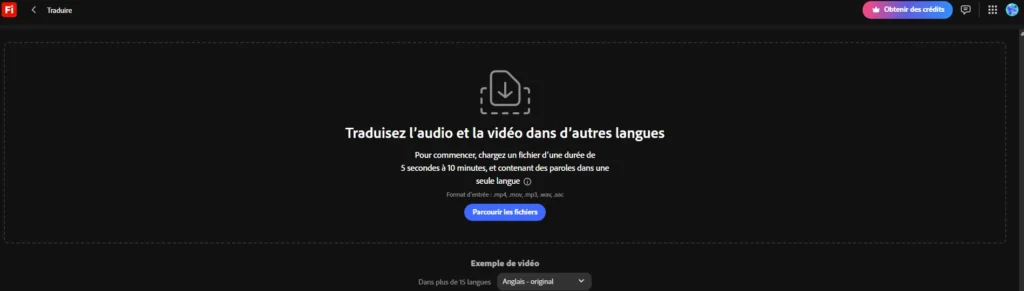 Traduire une vidéo avec Adobe Firefly